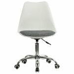 Кресло стул BRABIX "Eames MG-310 CH", хром, пластик белый, ткань серая, 532924 — арт. SAMSON-532924