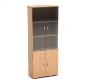 К2 Канц Шкаф со стеклом (700х350х1830) (ШК31+ДК32х2+ДК35х2+ФС04х2) (К2-кан) — арт. MONOLIT-P-84669C8CDCB8