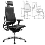 Кресло МЕТТА "Move" B2-10D, 2D-спинка, 3D-подголовник, 4D-подлокотники, экокожа, черное — арт. SAMSON-533002
