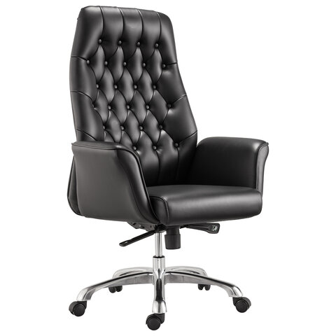 Кресло офисное BRABIX PREMIUM "Legacy EX-750", синхромеханизм, алюминий, экокожа, черное, 532492 — арт. SAMSON-532492