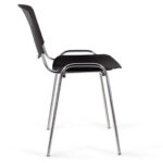 Стул STAFF "Iso Plast CF-009", хром каркас, пластик черный, 532571 — арт. SAMSON-532571