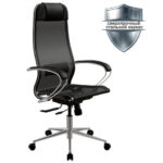 Кресло МЕТТА "ErgoLife" 10 B1-104K, хром, синхромеханизм, прочная сетка, черное — арт. SAMSON-532992