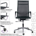 Кресло офисное BRABIX PREMIUM "Net EX-533", хром, сетка, черное, 532546 — арт. SAMSON-532546