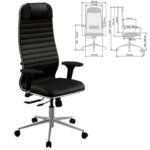 Кресло МЕТТА "ErgoLife" 10 B1-117D, хром, синхромеханизм, 2D-подлокотники, экокожа, черное — арт. SAMSON-532994