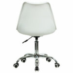 Кресло стул BRABIX "Eames MG-310 CH", хром, пластик белый, ткань серая, 532924 — арт. SAMSON-532924