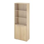 КЦ28(Акация лорка31) Шкаф закрытый со стеклом 700х338х1845 (КЦ14+КЦ17*2+КЦ40*2+ДБ48*2)