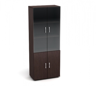 К2 Канц Шкаф со стеклом (700х350х1830) (ШК31+ДК32х2+ДК35х2+ФС04х2) (К2-кан) — арт. К2