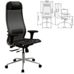 Кресло МЕТТА "ErgoLife" 10 B1-104D, хром, синхромеханизм, 2D-подлокотники, прочная сетка, черное — арт. SAMSON-532993