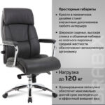 Кресло из натуральной кожи BRABIX PREMIUM "Phaeton EX-502", хром, черное, 530882 — арт. SAMSON-530882