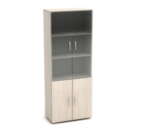 К2 Канц Шкаф со стеклом (700х350х1830) (ШК31+ДК32х2+ДК35х2+ФС04х2) (К2-кан) — арт. К2