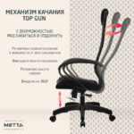 Кресло офисное МЕТТА "SU-B-10" пластик, ткань-сетка, сиденье и спинка мягкие, черное — арт. SAMSON-532439