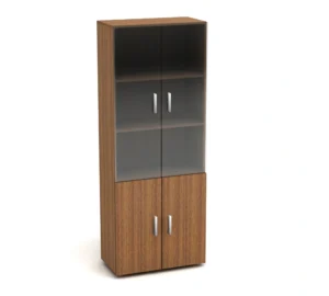 К2 Канц Шкаф со стеклом (700х350х1830) (ШК31+ДК32х2+ДК35х2+ФС04х2) (К2-кан) — арт. MONOLIT-P-84669C8CDCB8