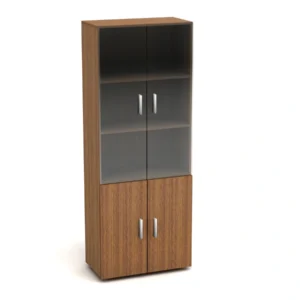 К2 Канц Шкаф со стеклом (700х350х1830) (ШК31+ДК32х2+ДК35х2+ФС04х2) (К2-кан) — арт. MONOLIT-P-84669C8CDCB8