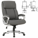 Кресло офисное BRABIX PREMIUM "Level EX-527", пружинный блок, рециклированная кожа, серое, 531937 — арт. SAMSON-531937