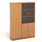 КЭ108 Шкаф высокий (КЭ24+КЭ17+КЭ28+КЭ22*2+БСКТ410*2+ФС03*2) (1404*424*2066) — КЭ108.101 — бук101