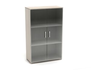 К10 Канц Шкаф низкий со стеклом (700х350х1126) (ШК39+ДК35х2+ФС01х2) (К10-кан) — арт. MONOLIT-P-27F9ABB8FFF7