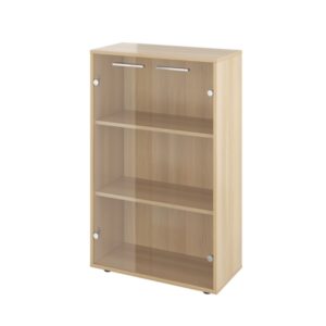 Шкаф никзий со стеклом 700х338х1135 (КЦ13+КЦ40*2+ДБ48*2) Канцлер (КЦ36) — арт. MONOLIT-P-4D40D3402F68