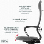 Кресло МЕТТА "ErgoLife" 10 B1-162K, пластик, синхромеханизм, ткань, темно-серое — арт. SAMSON-532990