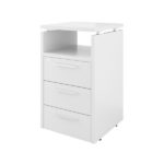 ДБ43.С(Белый30) Тумба приставная (3 ящика с полкой и замком) 450х450х750 (ДБ12_1+ДБ17_2+ДБ14)