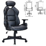Кресло BRABIX PREMIUM "Tokyo EX-595", регулируемый подголовник, рециклированная кожа, черное, 532975 — арт. SAMSON-532975