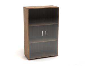 К10 Канц Шкаф низкий со стеклом (700х350х1126) (ШК39+ДК35х2+ФС01х2) (К10-кан) — арт. MONOLIT-P-27F9ABB8FFF7
