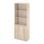 Шкаф закрытый со стеклом 700х338х1845 (КЦ14+КЦ17*2+КЦ40*2+ДБ48*2) Канцлер (КЦ28) — арт. MONOLIT-P-363CD6C09929