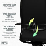 Кресло офисное МЕТТА "К-6" хром, экокожа, сиденье и спинка мягкие, черное — арт. SAMSON-532453