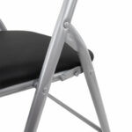 Стул складной BRABIX "Golf CF-007", серебристый каркас, кожзам чёрный, 532891 — арт. SAMSON-532891