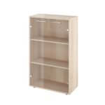 Шкаф никзий со стеклом 700х338х1135 (КЦ13+КЦ40*2+ДБ48*2) Канцлер (КЦ36) — арт. MONOLIT-P-4D40D3402F68