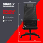 Кресло офисное BRABIX PREMIUM "Ultimate EX-801" пластик, плотная двойная сетка Х2, черное, 532922 — арт. SAMSON-532922