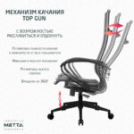 Кресло офисное МЕТТА "К-7" пластик, прочная сетка, сиденье и спинка регулируемые, черное — арт. SAMSON-532468