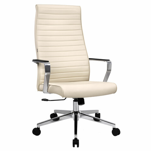 Кресло BRABIX PREMIUM "Solo EX-730", алюминий, хром, экокожа, бежевое, 532937 — арт. SAMSON-532937
