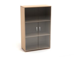 К10 Канц Шкаф низкий со стеклом (700х350х1126) (ШК39+ДК35х2+ФС01х2) (К10-кан) — арт. MONOLIT-P-27F9ABB8FFF7