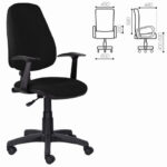 Кресло BRABIX "Comfort MG-321", регулируемая эргономичная спинка, ткань, черное, 532556 — арт. SAMSON-532556