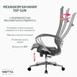 Кресло офисное МЕТТА "К-7" хром, прочная сетка, сиденье и спинка регулируемые, черное — арт. SAMSON-532461