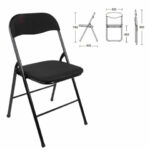 Стул складной BRABIX "Golf CF-007", чёрный каркас, чёрная ткань, гофрокороб, 533025 — арт. SAMSON-533025