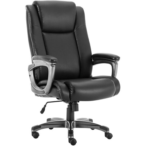 Кресло офисное BRABIX PREMIUM "Solid HD-005", НАГРУЗКА до 180 кг, рециклированная кожа, черное, 531941 — арт. SAMSON-531941