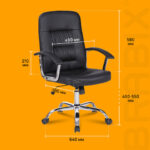 Кресло BRABIX "Bit EX-550", хром, экокожа, черное, 531838 — арт. SAMSON-531838