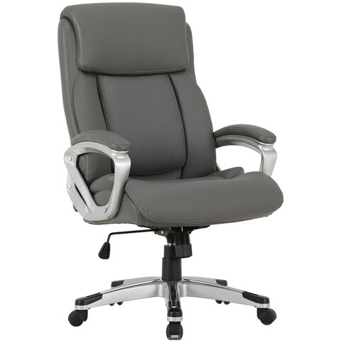 Кресло офисное BRABIX PREMIUM "Level EX-527", пружинный блок, рециклированная кожа, серое, 531937 — арт. SAMSON-531937