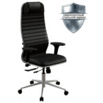 Кресло МЕТТА "ErgoLife" 10 B1-117D, хром, синхромеханизм, 2D-подлокотники, экокожа, черное — арт. SAMSON-532994