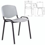 Стул STAFF "Iso Plast CF-009", черный каркас, пластик серый, 532570 — арт. SAMSON-532570