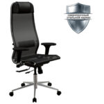 Кресло МЕТТА "ErgoLife" 10 B1-104D, хром, синхромеханизм, 2D-подлокотники, прочная сетка, черное — арт. SAMSON-532993