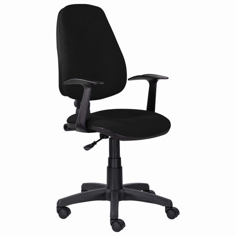 Кресло BRABIX "Comfort MG-321", регулируемая эргономичная спинка, ткань, черное, 532556 — арт. SAMSON-532556