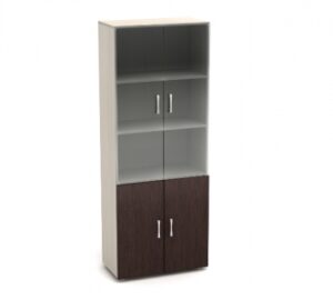 К2 Канц Шкаф со стеклом (700х350х1830) (ШК31+ДК32х2+ДК35х2+ФС04х2) (К2-кан) — арт. К2
