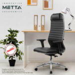 Кресло МЕТТА "ErgoLife" 10 B1-117D, хром, синхромеханизм, 2D-подлокотники, экокожа, черное — арт. SAMSON-532994