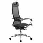 Кресло МЕТТА "ErgoLife" 10 B1-104K, хром, синхромеханизм, прочная сетка, черное — арт. SAMSON-532992