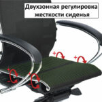 Кресло офисное МЕТТА "К-7-Т" хром, прочная сетка, сиденье и спинка регулируемые, черное — арт. SAMSON-532467