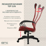 Кресло офисное МЕТТА "SU-B-8" пластик, ткань-сетка, сиденье мягкое, красное — арт. SAMSON-532435