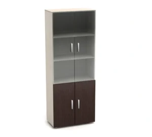 К2 Канц Шкаф со стеклом (700х350х1830) (ШК31+ДК32х2+ДК35х2+ФС04х2) (К2-кан) — арт. MONOLIT-P-84669C8CDCB8