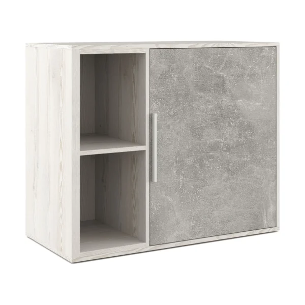 Шкаф низкий с вертикальной нишей Бетон (B-tone) 93.5 × 45 × 78 см